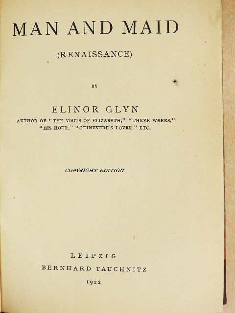 Elinor Glyn - Man and Maid [antikvár]