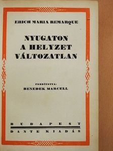 Erich Maria Remarque - Nyugaton a helyzet változatlan [antikvár]
