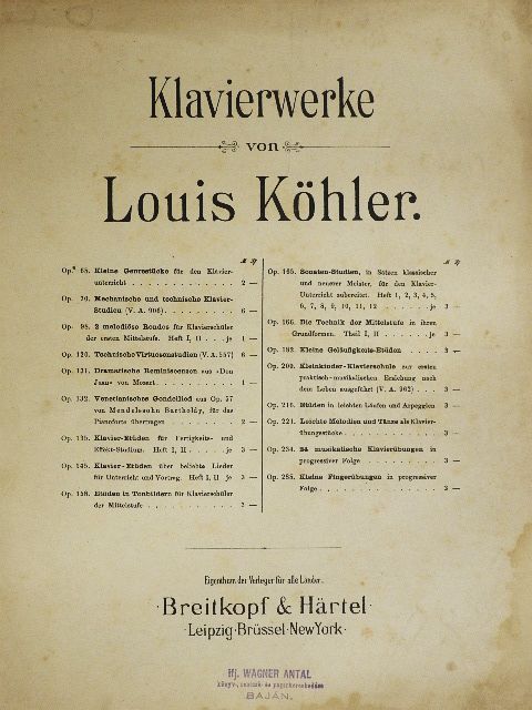 J. Haydn - Klavierwerke von Louis Köhler [antikvár]