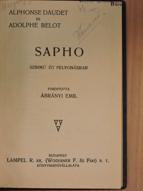 Adolphe Belot - Sapho [antikvár]