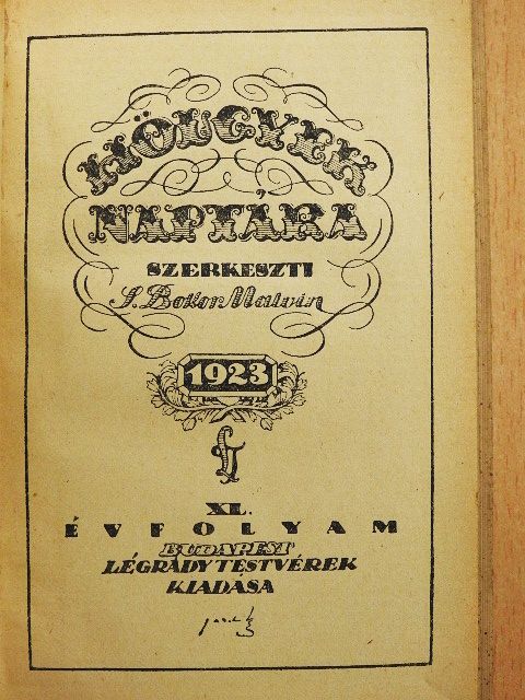 Berec Károly - Hölgyek Naptára 1923. [antikvár]