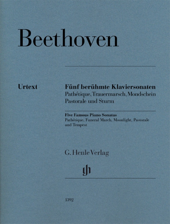 BEETHOVEN - FÜNF BERÜHMTE KLAVIERSONATEN (PATHÉTIQUE, TRAUERMARSCH, MONDSCHEIN, PASTORALE UND STURM)