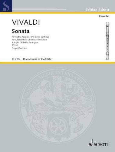 Vivaldi - SONATA FOR TREBLE RECORDER AND BASSO CONTINUO F MAJOR RV 52 (NAGEL/RADEKE)