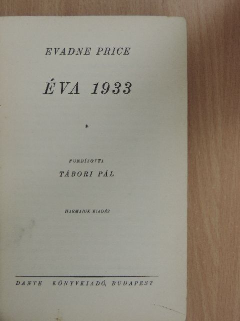 Evadne Price - Éva 1933 [antikvár]