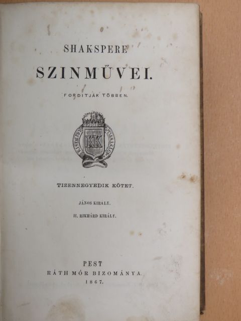 Shakespeare - Shakspere szinművei XIV-XVI. [antikvár]