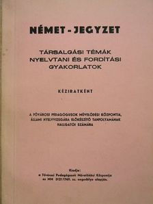 Timár József - Német-jegyzet [antikvár]