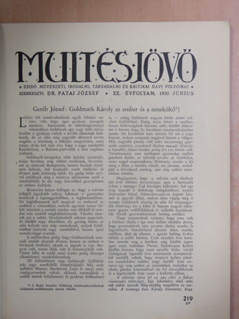 Dr. Donáth Gyula - Mult és Jövő 1930. junius [antikvár]
