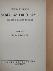 Svend Fleuron - Strix, az erdő réme [antikvár]