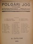 Dr. Balla Ignác - Polgári Jog 1933. (nem teljes évfolyam)/Közgazdaság és Pénzügy 1933. (nem teljes évfolyam) [antikvár]