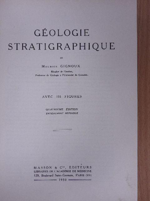 Maurice Gignoux - Géologie stratigraphique [antikvár]