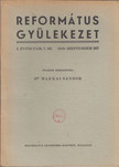 DR. MAKKAI SÁNDOR - Református gyülekezet 1949. szeptember [antikvár]