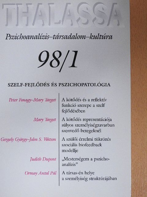 Edith Kurzweil - Thalassa 1998/1. [antikvár]