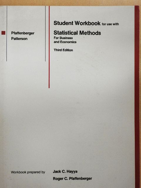 Student Workbook for use with Statistical Methods For Business and Economics [antikvár]