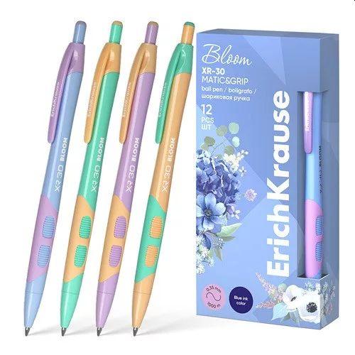 P3011-2918 - Golyóstoll ErichKrause XR-30 Matic&amp;Grip Pastel Bloom 0.7 mm kék vegyes színek