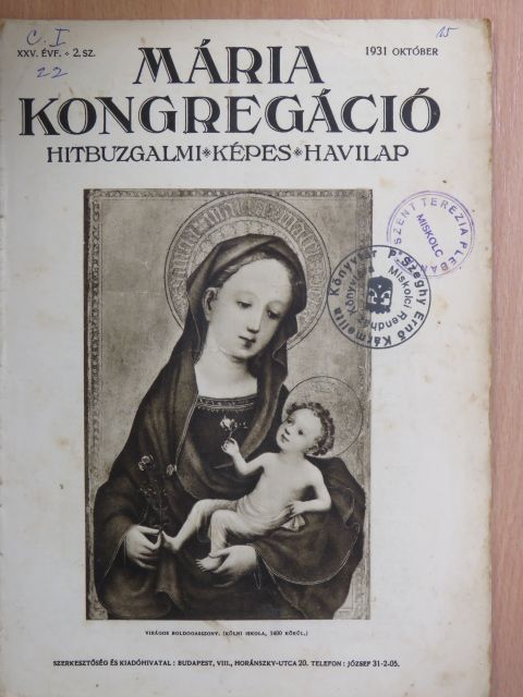 Alexius - Mária Kongregáció 1931. október [antikvár]
