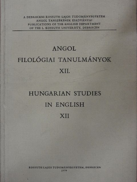 Günther Klotz - Angol filológiai tanulmányok XII. [antikvár]
