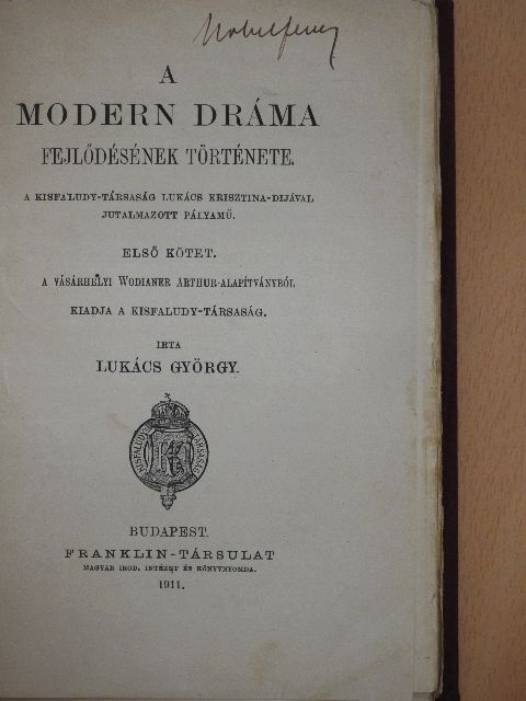 Lukács György - A modern dráma fejlődésének története I-II. [antikvár]