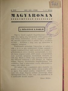 Fincziczky István - Magyarosan 1933. január-december [antikvár]