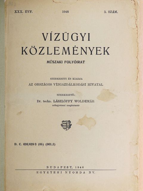 Arnoult J. - Vízügyi Közlemények 1948/3. [antikvár]