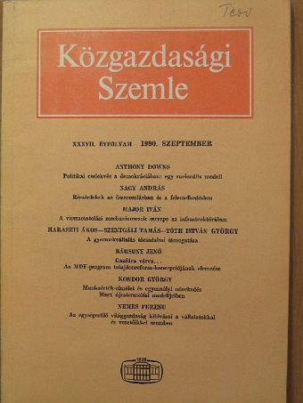 Bársony Jenő - Közgazdasági Szemle 1990. szeptember [antikvár]