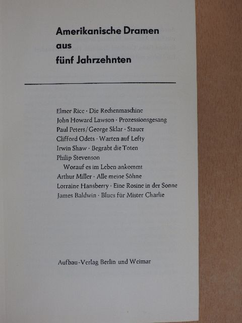 Arthur Miller - Amerikanische Dramen aus fünf Jahrzehnten [antikvár]