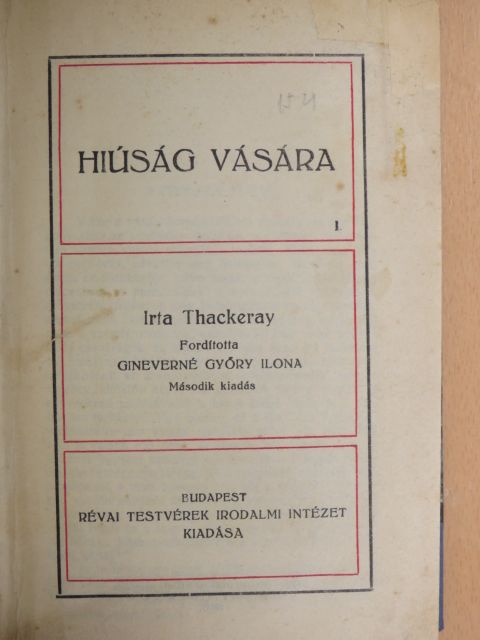 Thackeray - Hiúság vására I-II. [antikvár]