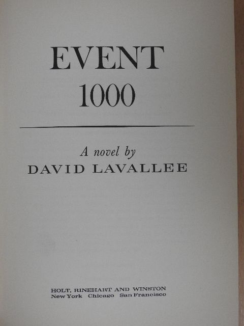 David Lavallee - Event 1000 [antikvár]