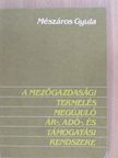 Mészáros Gyula - A mezőgazdasági termelés megújuló ár-, adó-, és támogatási rendszere [antikvár]