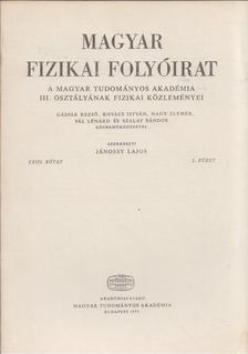 Jánossy Lajos - Magyar fizikai folyóirat XXIII. kötet 2. füzet [antikvár]