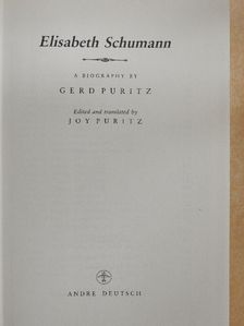 Gerd Puritz - Elisabeth Schumann [antikvár]