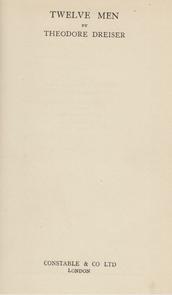 Theodore Dreiser - Twelve Men [antikvár]