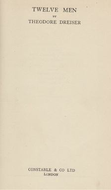 Theodore Dreiser - Twelve Men [antikvár]