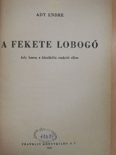 Ady Endre - A fekete lobogó [antikvár]