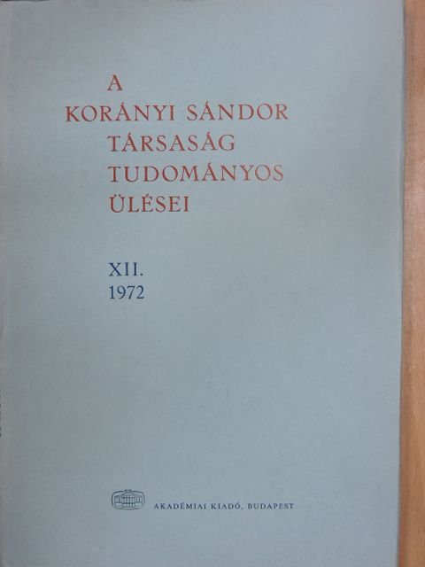 Kerpel-Frónius Ödön - A Korányi Sándor Társaság tudományos ülései XII. [antikvár]