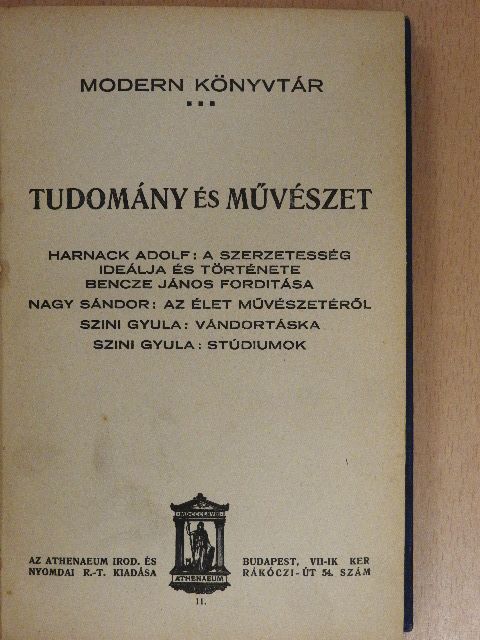 Harnack Adolf - Tudomány és művészet II. [antikvár]