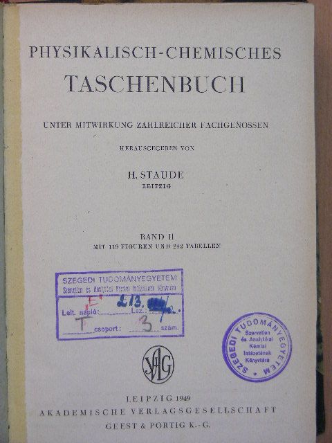 Physikalisch-Chemisches Taschenbuch II. (töredék) [antikvár]