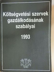 dr. Simkó Ferenc - Költségvetési szervek gazdálkodásának szabályai 1993 [antikvár]
