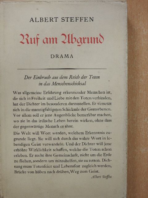 Albert Steffen - Ruf am Abgrund [antikvár]