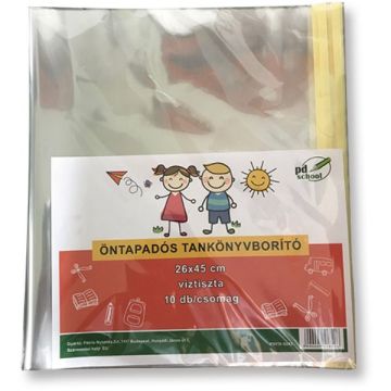 Öntapadós víztiszta tankönyvborító - 25 x 45 cm, 10 db