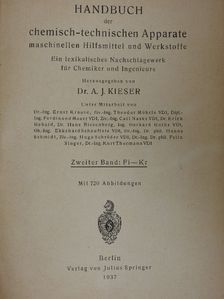 Handbuch der chemisch-technischen Apparate maschinellen Hilfsmittel und Werkstoffe II. (töredék) [antikvár]