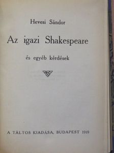 Hevesi Sándor - Az igazi Shakespeare [antikvár]