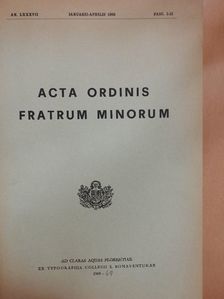 A. Lovelli - Acta Ordinis Fratrum Minorum 1967/1968 [antikvár]