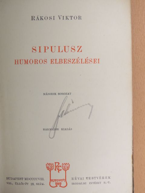 Rákosi Viktor - Sipulusz humoros elbeszélései II. [antikvár]