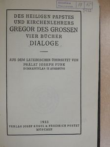 Gregor des Grosse - Vier Bücher Dialoge [antikvár]
