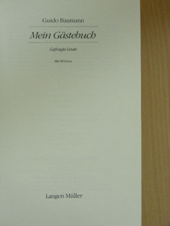 Guido Baumann - Mein Gästebuch [antikvár]