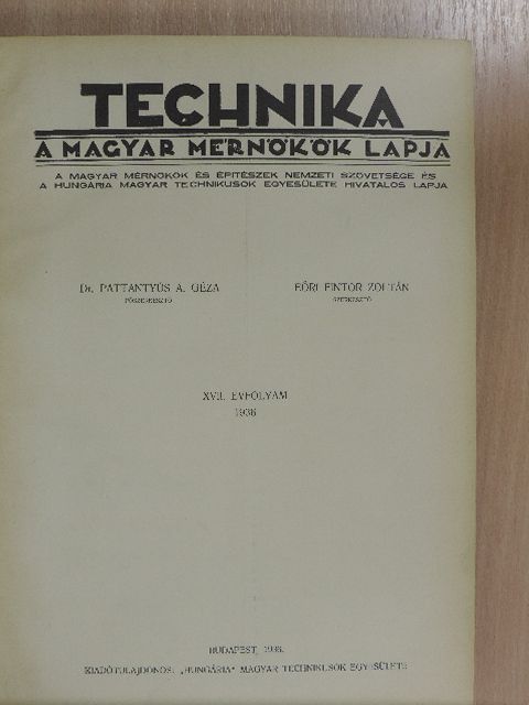 Ajkay-Wiesner Félix - Technika 1936-1937. január-december [antikvár]