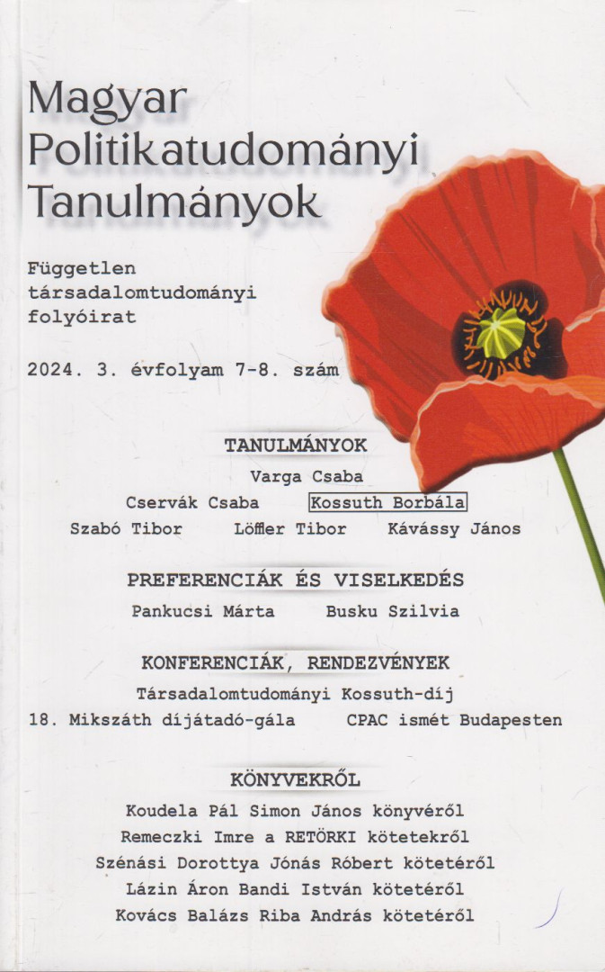 Magyar Politikatudományi Tanulmányok 2024. 7-8. szám [antikvár]