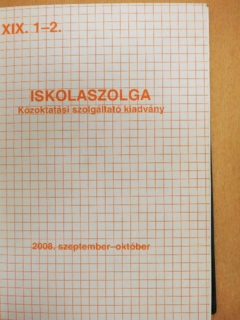 Iskolaszolga 2008. szeptember-október/2009. május-június [antikvár]