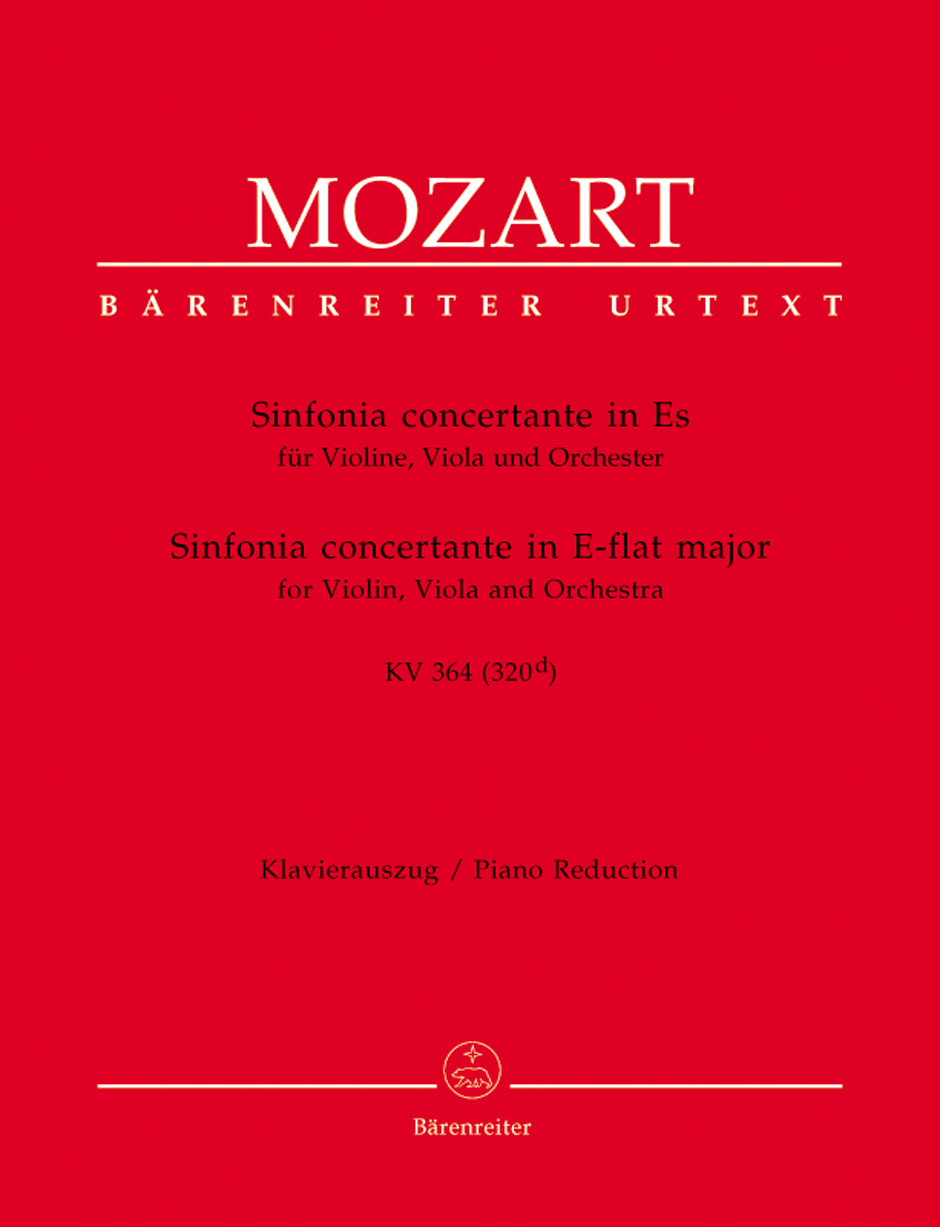 MOZART, W,A, - SINFONIA CONCERTANTE IN ES FÜR VIOLINE, VIOLA UND ORCH.KV 364 KLAVIERAUSZUG URTEXT
