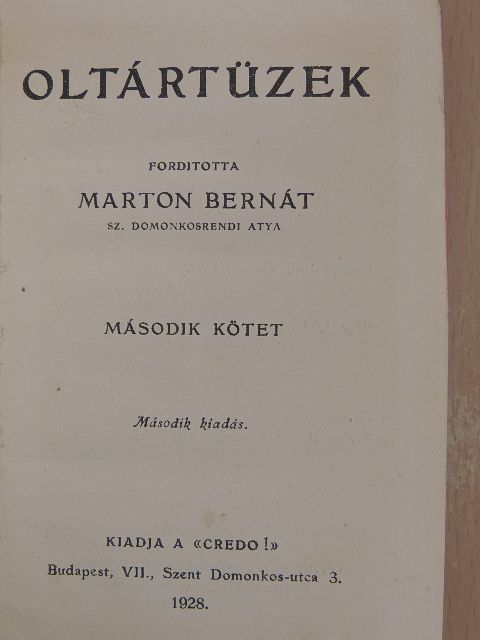 Oltártüzek II. [antikvár]